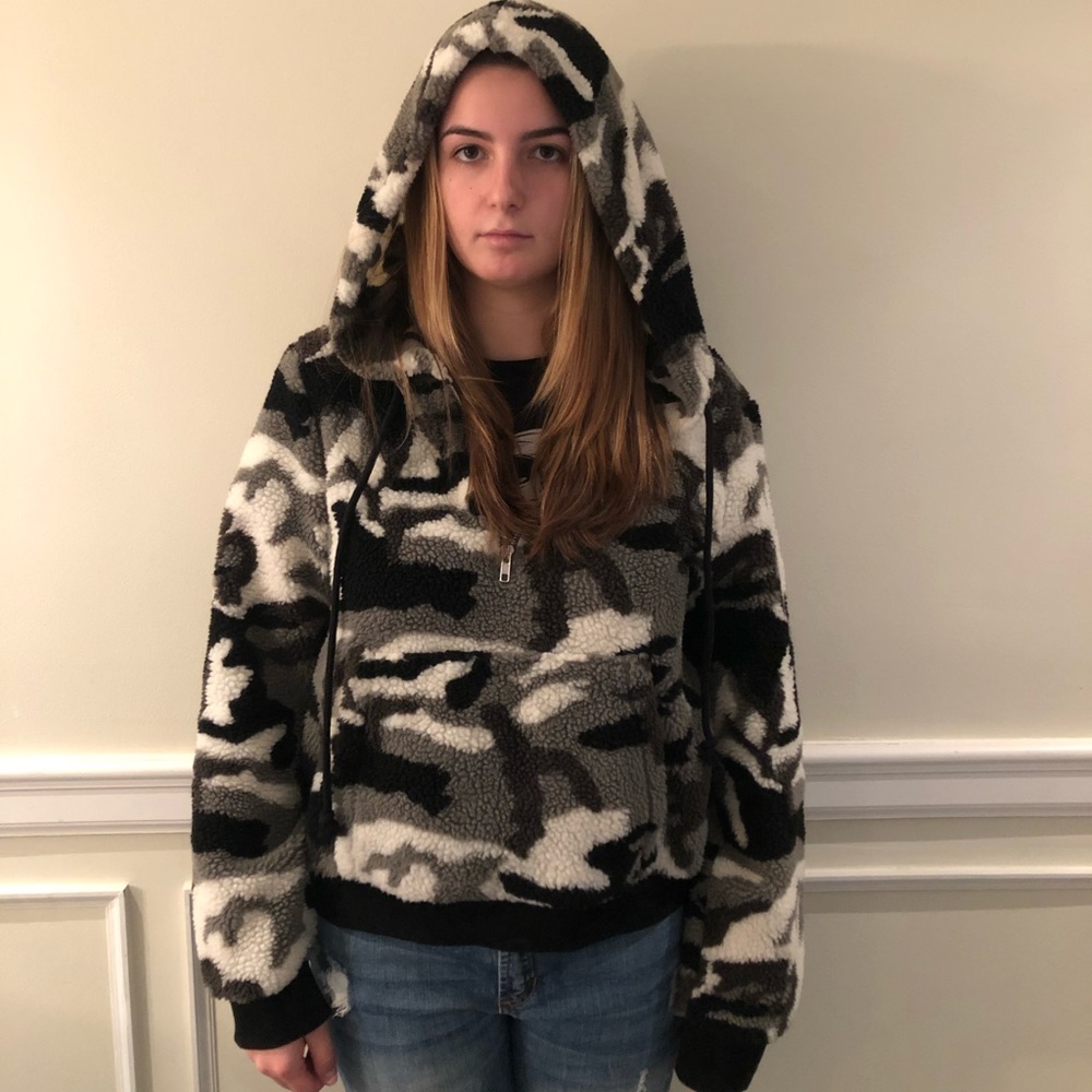 Camo quarter zip sweater
